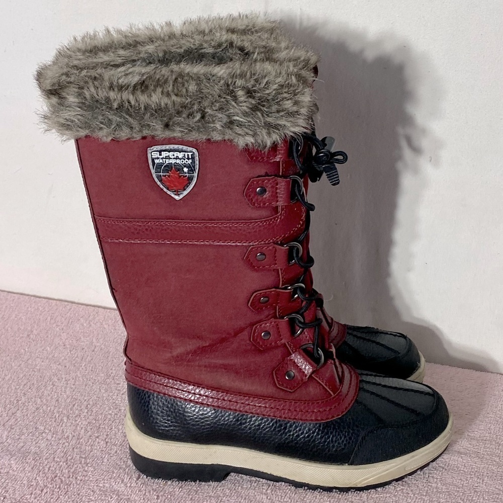 Superfit Red Lattila Lace Up Winter Boots 7